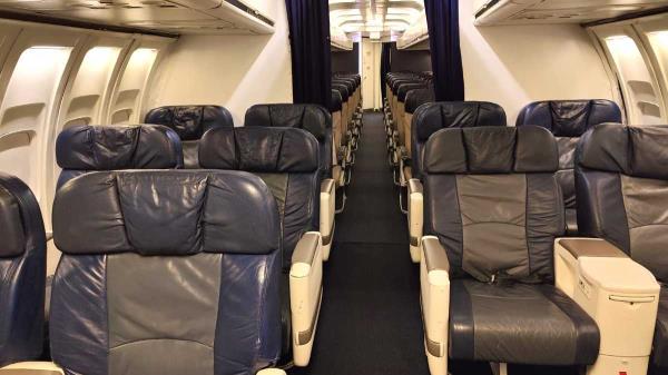 business class section of the 737 film set